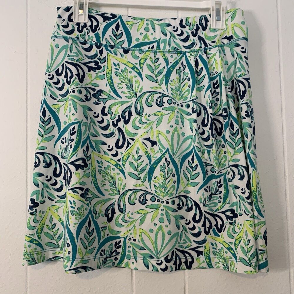 Title Nine Womens Medium Breeze Skirt Blue Floral Tropical Short size M